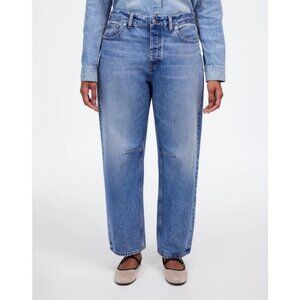 Madewell The Curvy Darted Barrel Leg Jean, Size 28, Dobbins Wash
